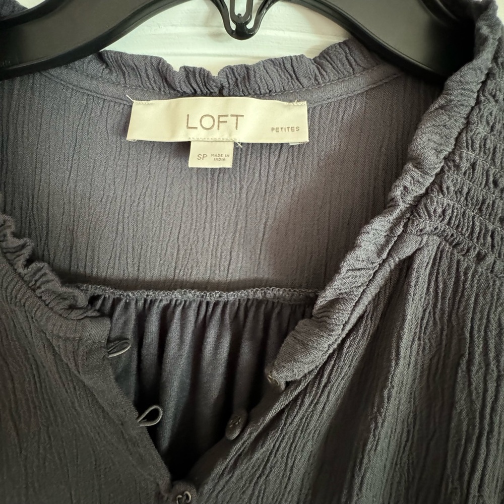 Petite small top. Loft, size small. Charcoal gray. Worn a couple of times.